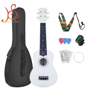 21 Inch Kids Ukulele Set with Bag, Ebony Fingerboard Plastic Mini Guitar Educational Music Instrument for Children Wholesale