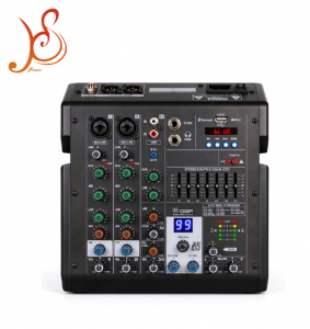 HSTD4 2-Channel Audio Mixer with 99 DSP Effects, 7-Band EQ, 48V Phantom Power, Bluetooth & USB MP3 Player — Portable Mini Mixing Console for Live Sound, Home Recording, Podcasting & Instrument Mixing
