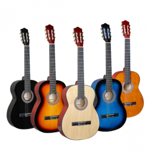 HUASHENG 41 Inch Left Handed Cutaway Folk Acoustic Guitar OEM ODM Black Acoustic Guitar for Left Handed
