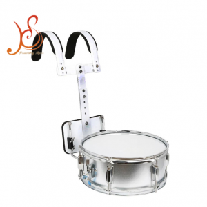 HUASHENG Full‑Size Marching Snare Drum Set, Wooden Drum Shell Portable Marching Drum with Back Frame Carrier, Percussion Instrument for Advanced Student Band Performances