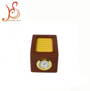 Huasheng Wooden Guitar Pick Storage Box with Hygrometer, Portable Guitar Pick Holder Organizer for Guitar Players