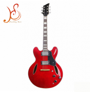High Quality Custom Semi‑Hollow 6‑String Electric Guitar Cherry Red Gloss Finish For Wholesale Bulk Order
