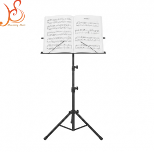 Folding Music Stand Portable Tripod Sheet Music Stand with Carry Bag Adjustable Height Black Metal Orchestra Stand