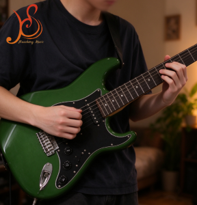 Factory 39 Inch 6 String ST Electric Guitar High Gloss Forest Green HSS Pickups Tremolo Bridge Maple Neck Rosewood Fretboard