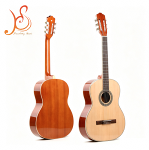 HUASHENG 39 Inch Classical Guitar, Handmade High Gloss Finish 6 Nylon Strings 12 Frets Professional Acoustic Guitar, OEM Custom Folk String Instrument for Adults Beginners