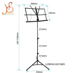 Folding Music Stand Portable Tripod Sheet Music Stand with Carry Bag Adjustable Height Black Metal Orchestra Stand