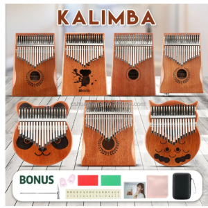 -Key Electric Kalimba Thumb Piano — Rosewood Nautilus Body with Built-in Pickup