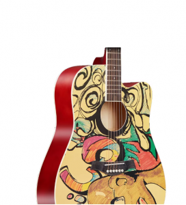 41″ Handpainting Colorful Basswood 6 String Cutaway Acoustic Guitar Custom Logo Guitar Acoustic for Sale