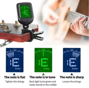 HUASHENG Guitar Electrical Tuner Clip on Chromatic Digital Tuner for Acoustic Classical Electric Guitars Violin Ukulele Bass