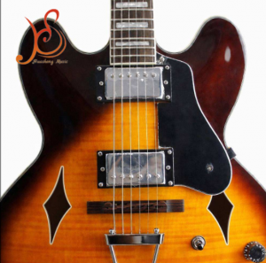 High Quality Custom Semi‑Hollow 6‑String Electric Guitar Cherry Red Gloss Finish For Wholesale Bulk Order