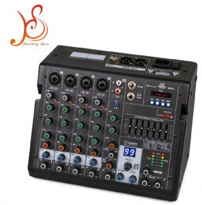 HSTD6 4-Channel Audio Mixer with 99 DSP Effects, 7-Band EQ & 48V Phantom Power — Professional Portable Mixing Console for Live Sound, Studio Recording, Podcasting & Instrument Mixing