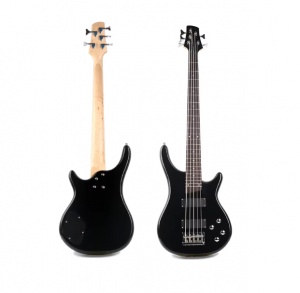 HUASHENG High Gloss 5 String Bass Guitar OEM ODM 21 Fret Electric Guitar Bass with Poplar Body Rosewood Fingerboard