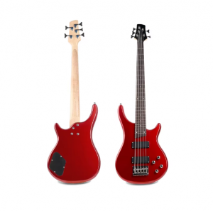 HUASHENG High Gloss 5 String Bass Guitar OEM ODM 21 Fret Electric Guitar Bass with Poplar Body Rosewood Fingerboard