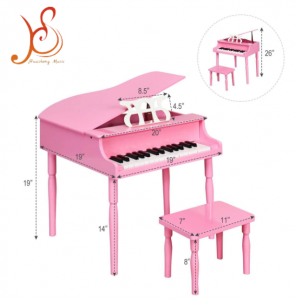 30 Keys Kids Toy Electronic Grand Piano, Solid Wood Children Educational Musical Instrument Toy, Multiple Colors for Toddler Boys Girls Early Learning