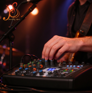 HSTD4 2-Channel Audio Mixer with 99 DSP Effects, 7-Band EQ, 48V Phantom Power, Bluetooth & USB MP3 Player — Portable Mini Mixing Console for Live Sound, Home Recording, Podcasting & Instrument Mixing
