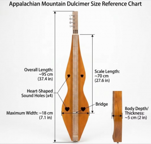 Huasheng Mountain Dulcimer With Mahogny Fingerboard Bluegrass Handmade Beginner 4 String Musical Instrument