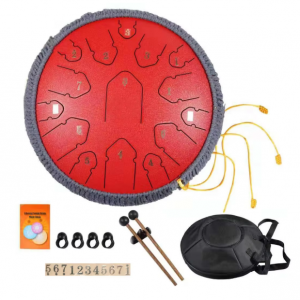 Steel Tongue Drum 14 Inch 15 Notes Ethereal Tank Drum Percussion Instrument Best Gift Tongue Drum