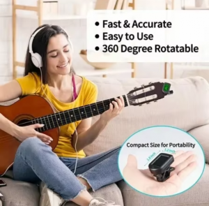 HUASHENG Guitar Electrical Tuner Clip on Chromatic Digital Tuner for Acoustic Classical Electric Guitars Violin Ukulele Bass
