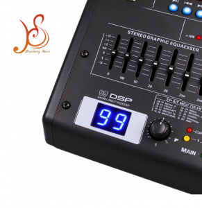 HSTD4 2 Channel Audio Mixer with 99 DSP Effects 7-Band EQ 48V Phantom Power Bluetooth USB MP3 for Musical Instrument Mixer Audio