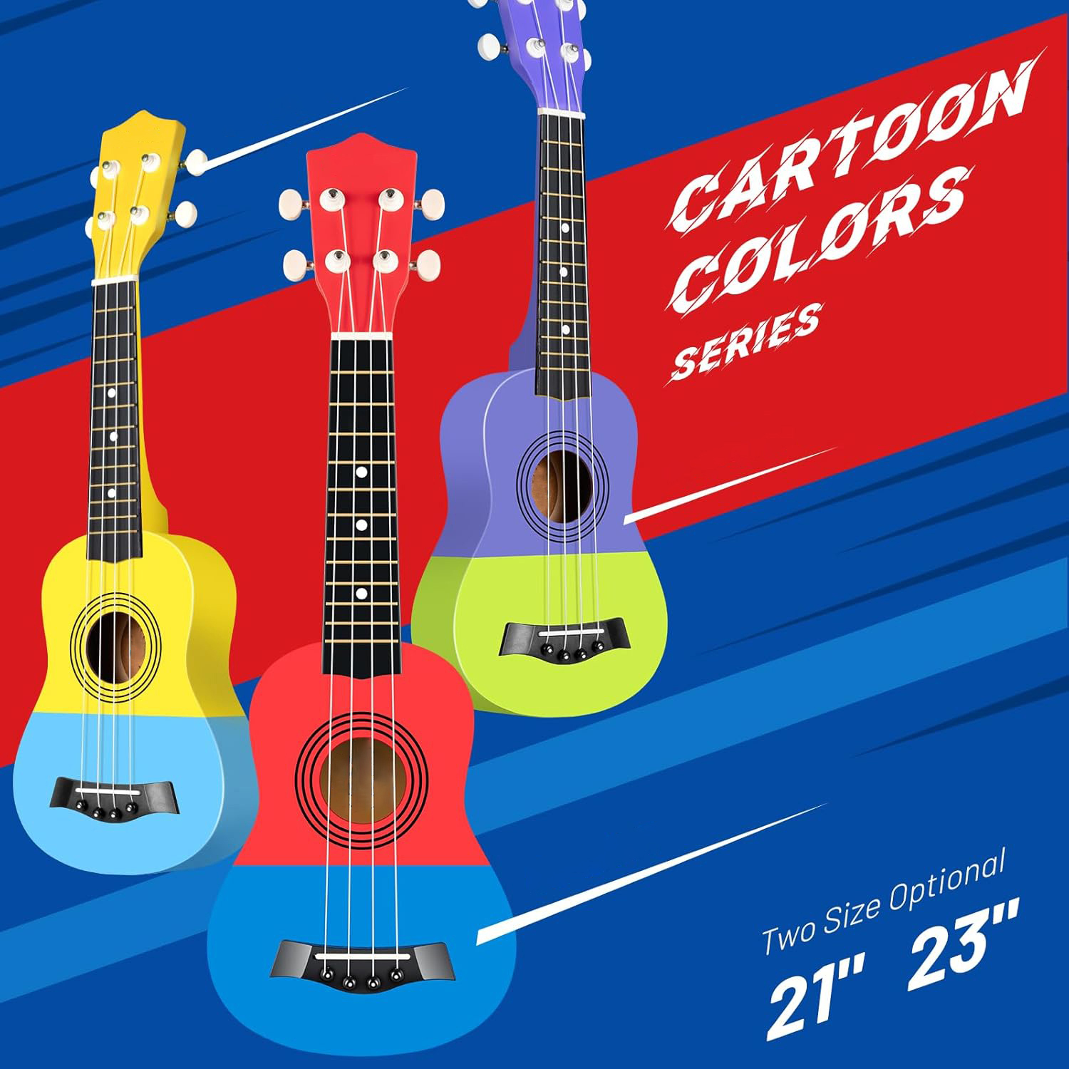 thumbnail image 2 of Yosager 21 Inch Wooden Ukulele Cahaya Concert Ukulele Kit Beginner Starter 23 Inch With Gig Bag, Rainbow Strap, Fretboard Stickers, For Both Adults And Kids, S Ukulele Strap 2 of 13