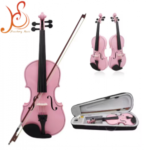 Pink 4/4 Handmade Violin Solid Spruce Wood Retro Matte High‑Quality for Adult Beginners Grade Examination Playing