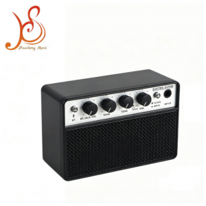 HUASHENGBA-10 10W Portable Mini Bass Guitar Amplifier, Bluetooth 5.1 Rechargeable Dual Channel Guitar Speaker with Clear Overdrive Effect