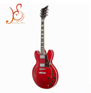 High Quality Custom Semi‑Hollow 6‑String Electric Guitar Cherry Red Gloss Finish For Wholesale Bulk Order
