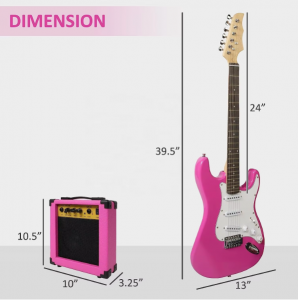 HUASHENG Popular 39 Inch ST  Pink Guitar Electric OEM High Quality Electric Guitar Musical Instrument for Beginners Professional