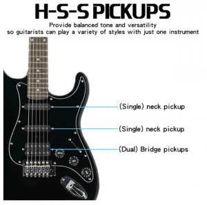 HUASHENG 39 Inch Full Size Electric Guitar OEM ODM Rosewood Guitar Electric with Amp, Bag, Capo, Shoulder Strap, String,