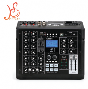 HSSK4 Professional 12-Channel Audio Mixer with Bluetooth, DSP Effects, Feedback Suppression, 48V Musical Instrument Audio Mixer