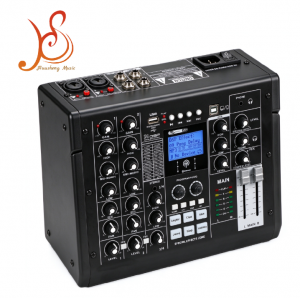 HSSK4 Professional 12-Channel Audio Mixer with Bluetooth, DSP Effects, Feedback Suppression, 48V Musical Instrument Audio Mixer