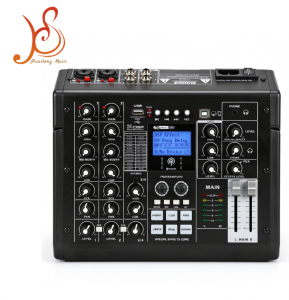 HSSK4 Professional 12-Channel Audio Mixer with Bluetooth, DSP Effects, Feedback Suppression, 48V Musical Instrument Audio Mixer