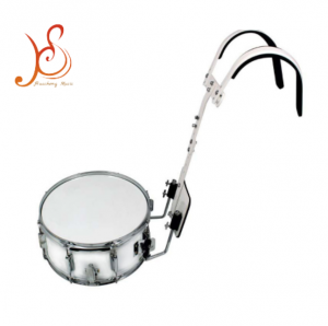 HUASHENG Full‑Size Marching Snare Drum Set, Wooden Drum Shell Portable Marching Drum with Back Frame Carrier, Percussion Instrument for Advanced Student Band Performances