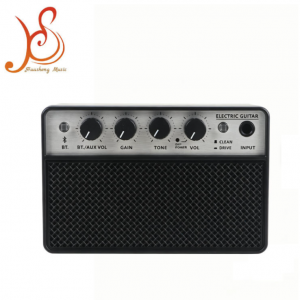 HUASHENGBA-10 10W Portable Mini Bass Guitar Amplifier, Bluetooth 5.1 Rechargeable Dual Channel Guitar Speaker with Clear Overdrive Effect