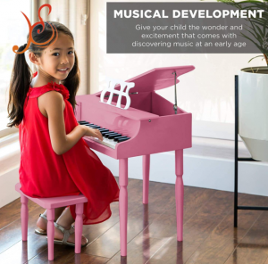 30 Keys Kids Toy Electronic Grand Piano, Solid Wood Children Educational Musical Instrument Toy, Multiple Colors for Toddler Boys Girls Early Learning