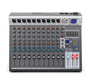 HSRGB12 10-Channel Mixing Console with 99 DSP Effects, 48V Phantom Power & 7-Band EQ for Studio Recording