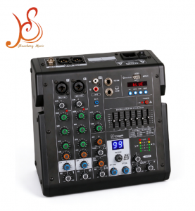 HSTD4 2-Channel Audio Mixer with 99 DSP Effects, 7-Band EQ, 48V Phantom Power, Bluetooth & USB MP3 Player — Portable Mini Mixing Console for Live Sound, Home Recording, Podcasting & Instr...