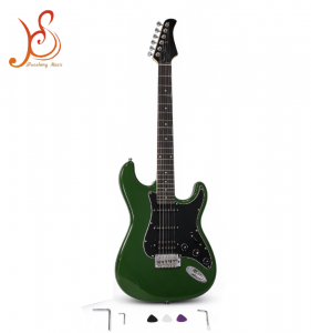 Factory 39 Inch 6 String ST Electric Guitar High Gloss Forest Green HSS Pickups Tremolo Bridge Maple Neck Rosewood Fretboard