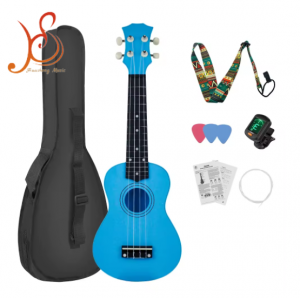 21 Inch Kids Ukulele Set with Bag, Ebony Fingerboard Plastic Mini Guitar Educational Music Instrument for Children Wholesale