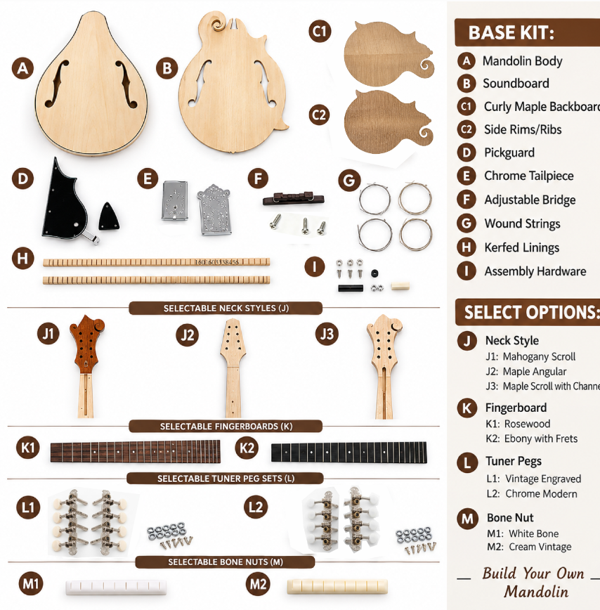 Build Your Own Mandolin Kit | Customizable DIY Mandolin Building Set