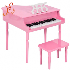 30 Keys Kids Toy Electronic Grand Piano, Solid Wood Children Educational Musical Instrument Toy, Multiple Colors for Toddler Boys Girls Early Learning