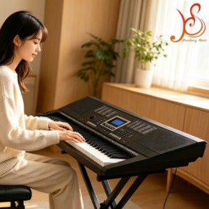 HUASHENG 61 Key Electronic Keyboard Piano, 300 Timbres 300 Rhythms LCD Display USB Player Teaching Digital Piano for Kids Beginners