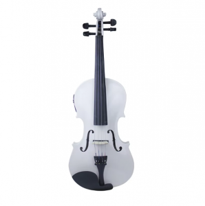 HUASHENG High Gloss White Electric Violin OEM ODM String Music Instrument Violin 4/4 for Beginner Professional