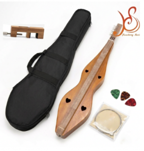 Huasheng YQ01 Handmade 4‑String Mountain Dulcimer, Mahogany Fingerboard Bluegrass Beginner Musical Instrume