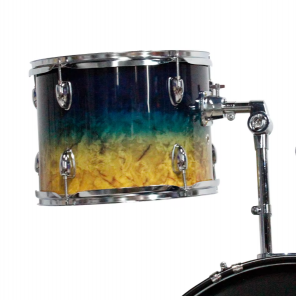 5 Drums 2 Cymbals  Professional Ready to Play Beginner  Blue-yellow Gradient Color  Drum Kit