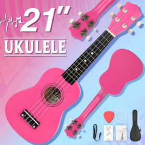 Soprano Ukulele 21Inch for Adult Beginner Students Kids Kit Hawaii Mini Guitar with Gig Bag String Pick Tuner Musical Instrument