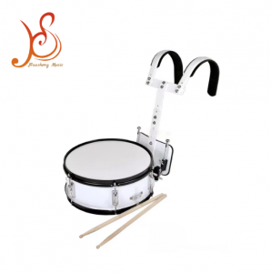 HUASHENG Full‑Size Marching Snare Drum Set, Wooden Drum Shell Portable Marching Drum with Back Frame Carrier, Percussion Instrument for Advanced Student Band Performances