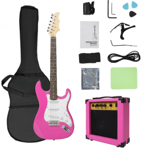 HUASHENG Popular 39 Inch ST  Pink Guitar Electric OEM High Quality Electric Guitar Musical Instrument for Beginners Professional