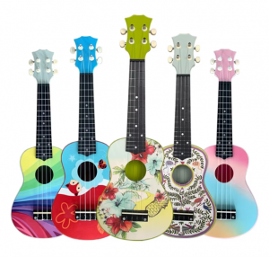 Wholesale 21Inch 4 Nylon String Toy Ukulele OEM ODM CUSTOM Carbon Fiber Ukulele Soprano for Kids Beginners
