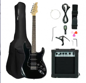 HUASHENG 39 Inch Full Size Electric Guitar OEM ODM Rosewood Guitar Electric with Amp, Bag, Capo, Shoulder Strap, String,